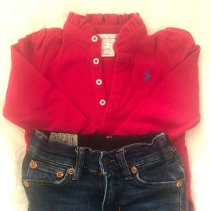 Ralph Lauren Polo 12m skinny jeans and shirt